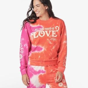 Gently used Zumba All You Need Is Love Tie-Dye Sweatshirt Unisex Sz L